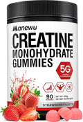 99.9% Creatine Monohydrate Gummies SGS Certified 5000mg Creatine Gummies for Men &amp Women Support Muscle Strength Recovery &amp Stamina Sugar Free Vegan Non-GMO Strawberry Flavor 90 Count