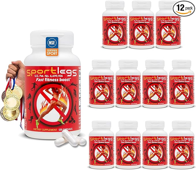 SPORTLEGS Pre-Exercise Metabolic Primer for Runners Cyclists and Endurance Athletes - Helps Muscles Use Lactate as Fuel for Smoother Longer-Lasting Efforts - NSF Certified for Sport - 120 Capsules