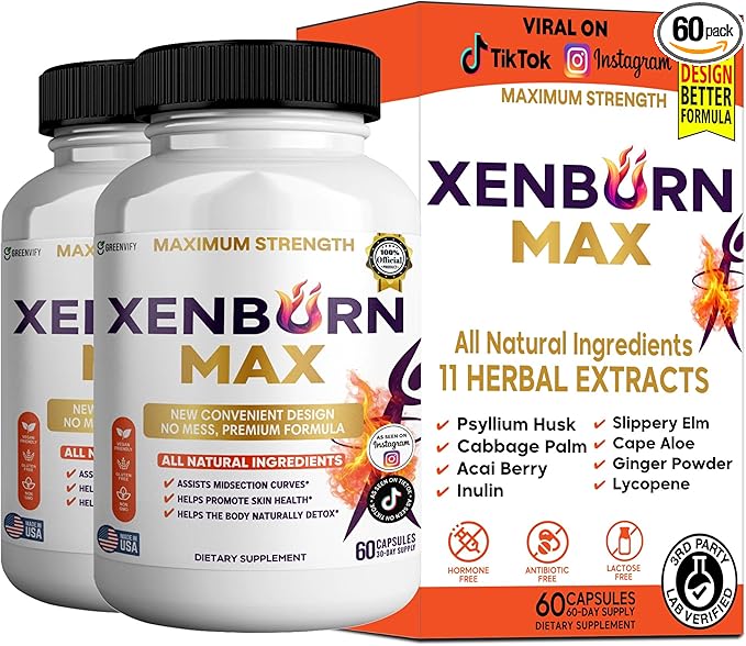 Xenburn Max Dietary Supplement Maximum Strength 60 Capsules 30-Day Supply All Natural Ingredients (2)
