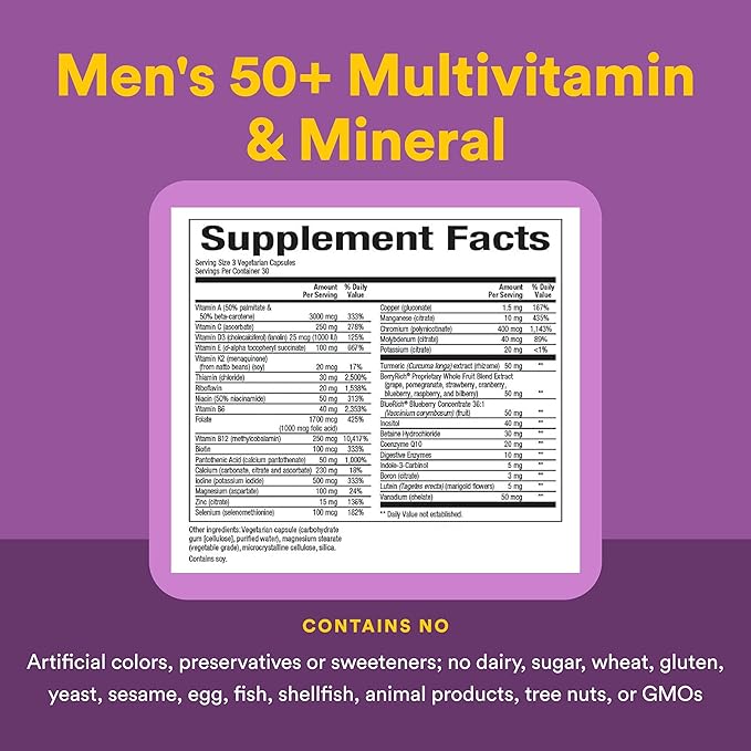 MultiFactors by Natural Factors Women's 50+ Multivitamin &amp Mineral Formula Dietary Supplement for Nutritional Support 90 capsules (30 servings)