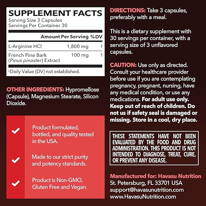 HAVASU NUTRITION Creatine Powder + L-Arginine and Pine Bark: Performance and Recovery Bundle