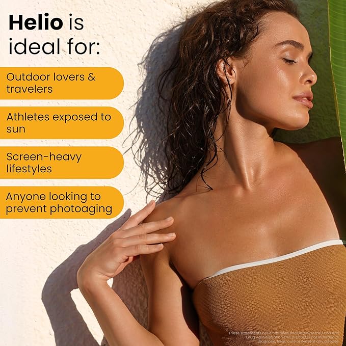 GlocalCare Helio Antioxidant-Rich Sun Defense &amp Skin Rejuvenation Supplement with Polypodium Nutroxsun Astaxanthin &amp Pomegranate Extract - Fights Photoaging &amp Oxidative Stress - 30 Capsu