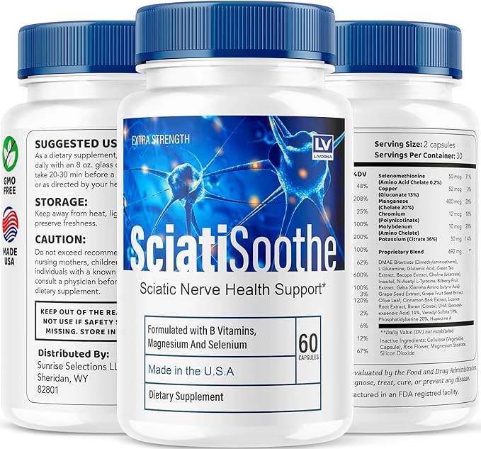 LIVORKA (5 Pack Sciatisoothe - Sciatisoothe Vitamins Sciatisooth Sciati Soothe Supplement Sciati Soothe Capsules Sciatic Sooth 300 Capsules for 5 Months