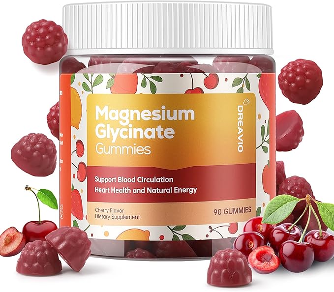 DREAVIO 90 Count Magnesium Glycinate Gummies w/Ashwagandha Supplement - Sugar Free Zinc Magnesium Glycinate Supplement Ashwagandha Gummies for Adults