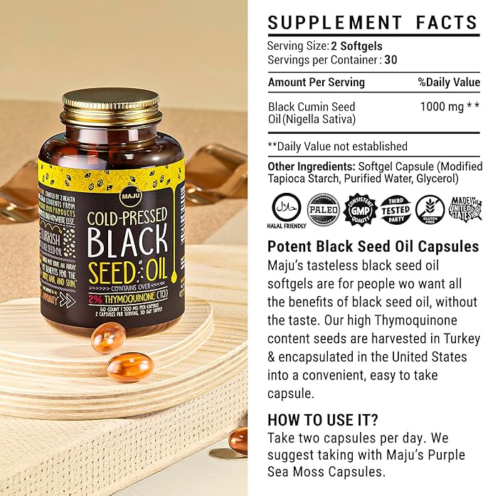 Maju Superfoods Black Seed Oil 3-in-1 Bundle Gummies Capsules &amp Liquid