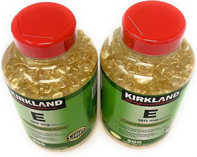Kirkland Signature Vitamin E 400 IU brdqt 500 Softgels (Pack of 2)