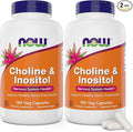 Now Choline &amp Inositol 180 Vegetarian Capsules (Pack of 2)