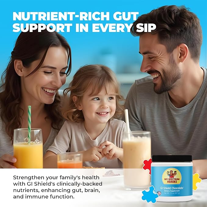 My Spectrum Heroes GI Shield Supplement – Supports Gut Barrier Health &amp Integrity Brain-Gut Connection with High-Dose L-Glutamine DGL Licorice Root Aloe Vera Extract &amp Zinc Chocolate 30 S