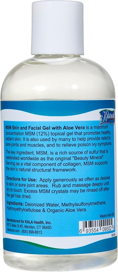 KALA HEALTH MSMPure MSM Coarse Flakes 1lb and MSM Gel with Organic Aloe 8oz Bundle