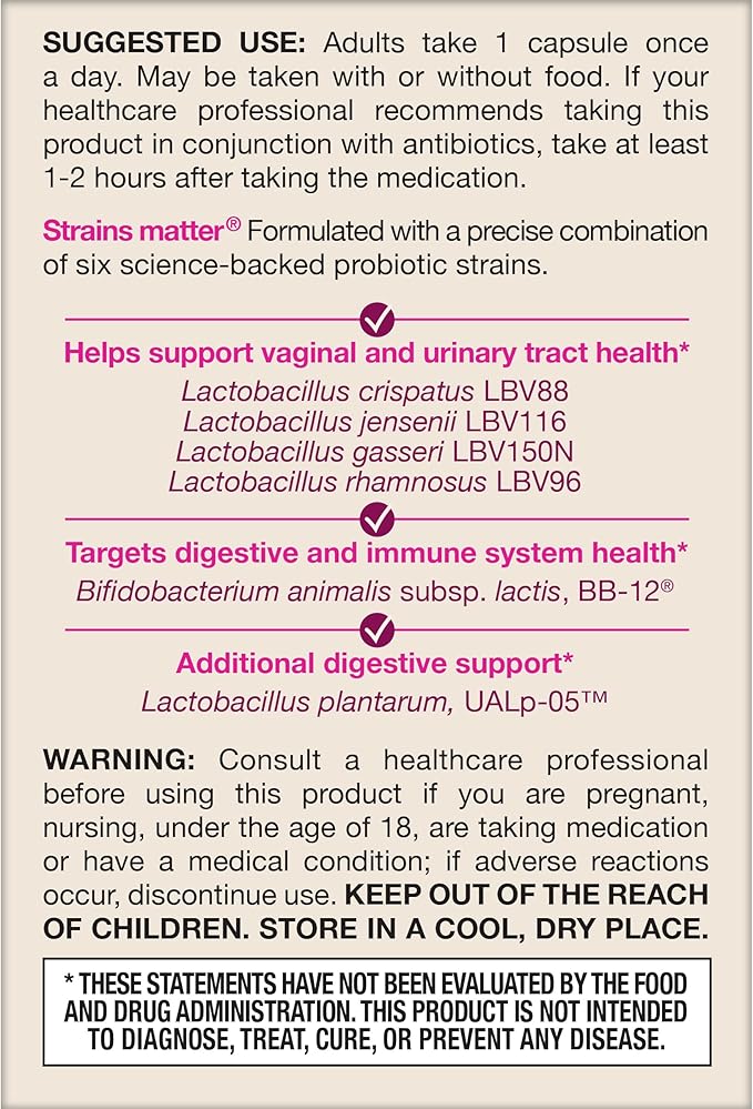 Jarrow Formulas Fem-Dophilus Advanced Probiotics 10 Billion CFU with 6 Science-Backed Strains for Vaginal Urinary Tract Digestive and Immune Support 30 Veggie Capsules Shelf-Stable Pack of 12