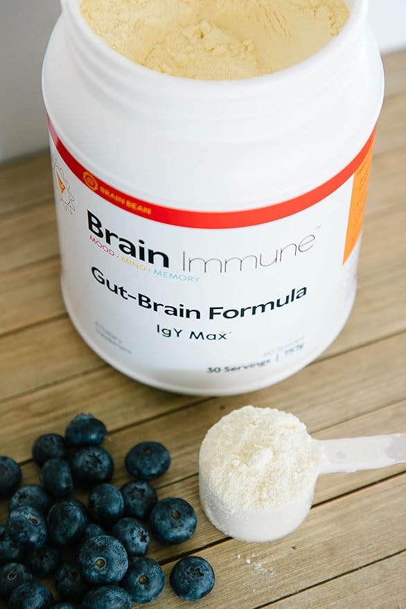 Brain Bean Brain-Immune | Advanced Formula to Support Leaky Gut Leaky Brain Immune System | with 10g Colostrum with Lactoferrin 5g L-Glutamine 4g IgY Max and 1g Inulin | 30 Servings