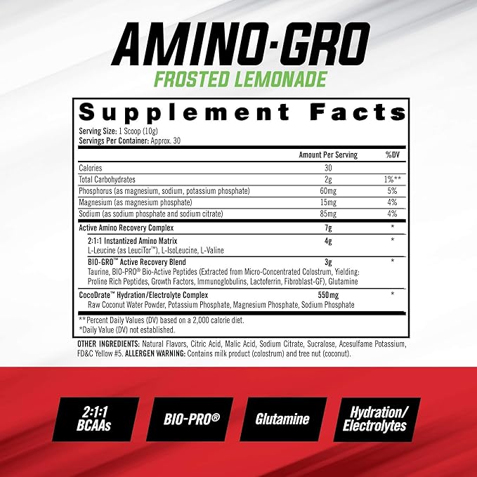 iSatori Bio-GRO Protein Synthesis Amplifier - Unflavored (60 Servings) &amp iSatori Amino-GRO BCAA Powder - Frosted Lemonade (30 Servings)