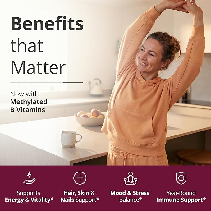 Multivitamin for Women with Methylated Vitamins and Chelated Minerals for Energy Focus and Immune Health – Premium Daily Womens Multivitamins &amp Multiminerals – 60 Capsules
