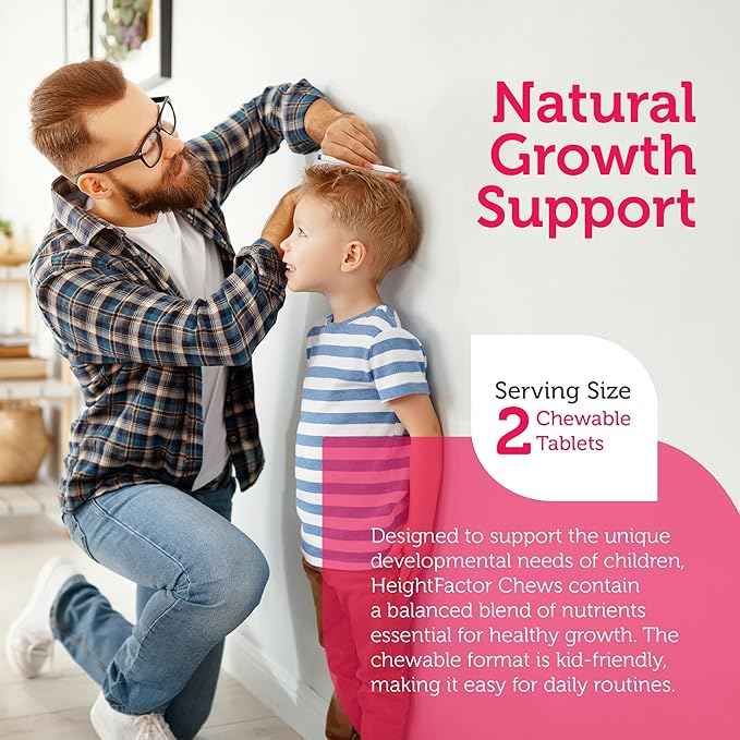 Zahler HeightFactor Chewable Tablets - Natural Kids Height Growth Supplement for Children Age 4+ Doctor Formulated Height Increase Maximizer to Grow Taller - Natural Growth Support Formula 60 Count