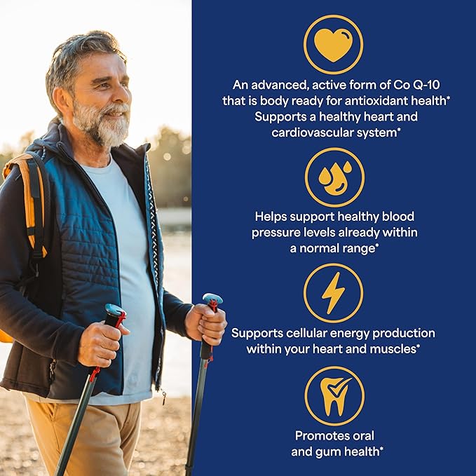 Puritan's Pride Next Gen Ubiquinol Coenzyme CoQ10 100mg Dietary Supplement for Heart Health Blood Pressure Oral Gum Health Aging and Cellular Energy Support 120 Servings Rapid Release Softgels