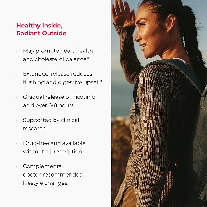 ENDUR-ACIN - Niacin B3 - ER (Extended Release) 500 mg - Nicotinic Acid - Healthy Heart &amp Cholesterol Balance Supplement - Low-Flush High-Potency Niacin with 4–8 HR Timed-Release Matrix - 200 Table
