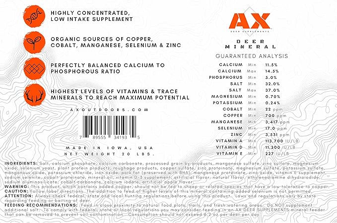 Terra Products Co. AX Deer Mineral - Antler Xcelerator for Deer