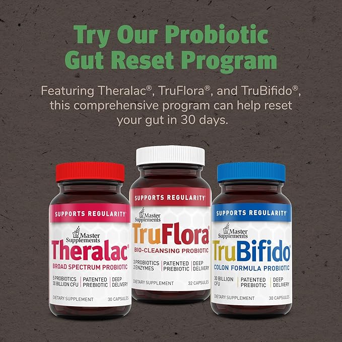 Master Supplements TruBifido - 30 Capsules Pack of 2 - Powerful Probiotic for Colon Health &amp Energy - Immune Booster Supports Regularity - Gluten Free - 60 Total Servings