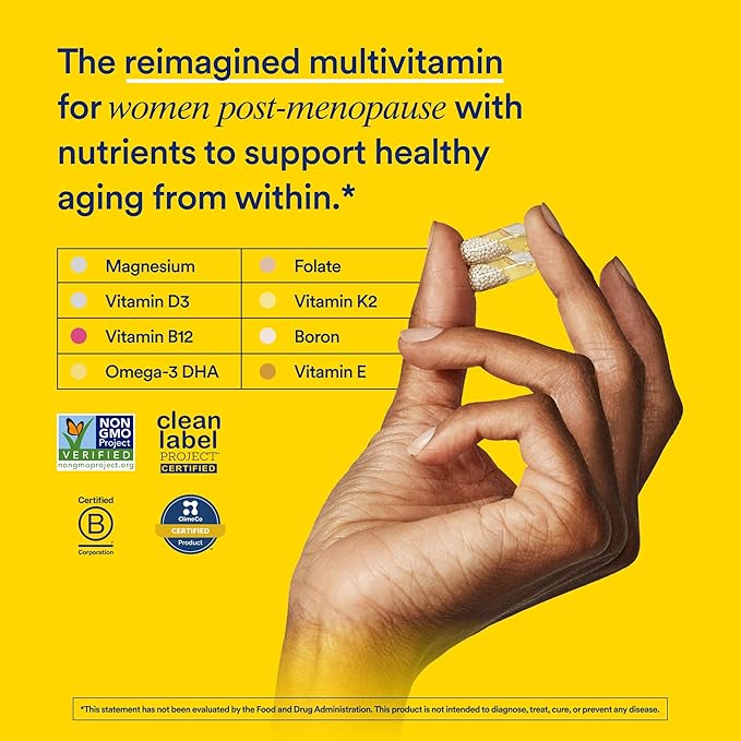 Ritual Women’s 50+ Daily Multivitamin - Key Essential Vitamins and Minerals to Support Menopause Energy Heart Bone Brain Health* - Including Folate DHA - Vegan - Mint - 60 Capsules - 30 Servings