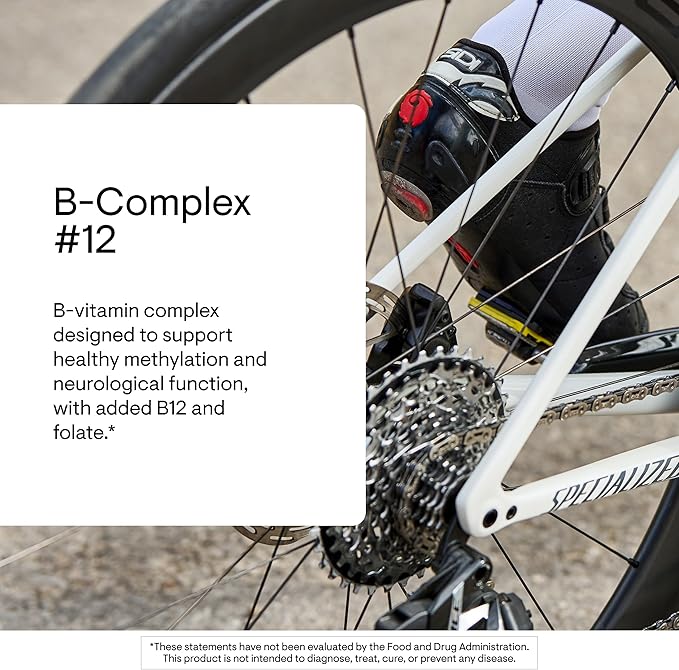 THORNE - B-Complex #12 - Vitamin B Complex with Choline Supplement - Supports Cellular Energy Production &amp a Healthy Nervous System* - Third-Party Certified - Gluten Dairy &amp Soy-Free - 60 Cap