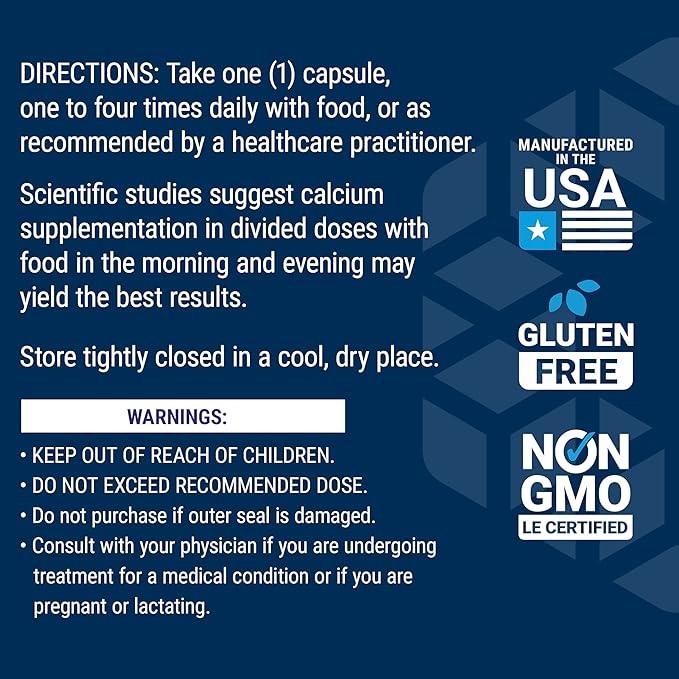 Life Extension Calcium Citrate with Vitamin D Super-absorbable Calcium to Support Optimal Bone Health Gluten-Free Non-GMO 200 Capsules