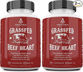 Ancestral Supplements Grass Fed Beef Heart Supplement 3300mg CoQ10 Supplement Supports Heart and Mitochondrial Health Non-GMO 180 Capsules (Pack of 2)
