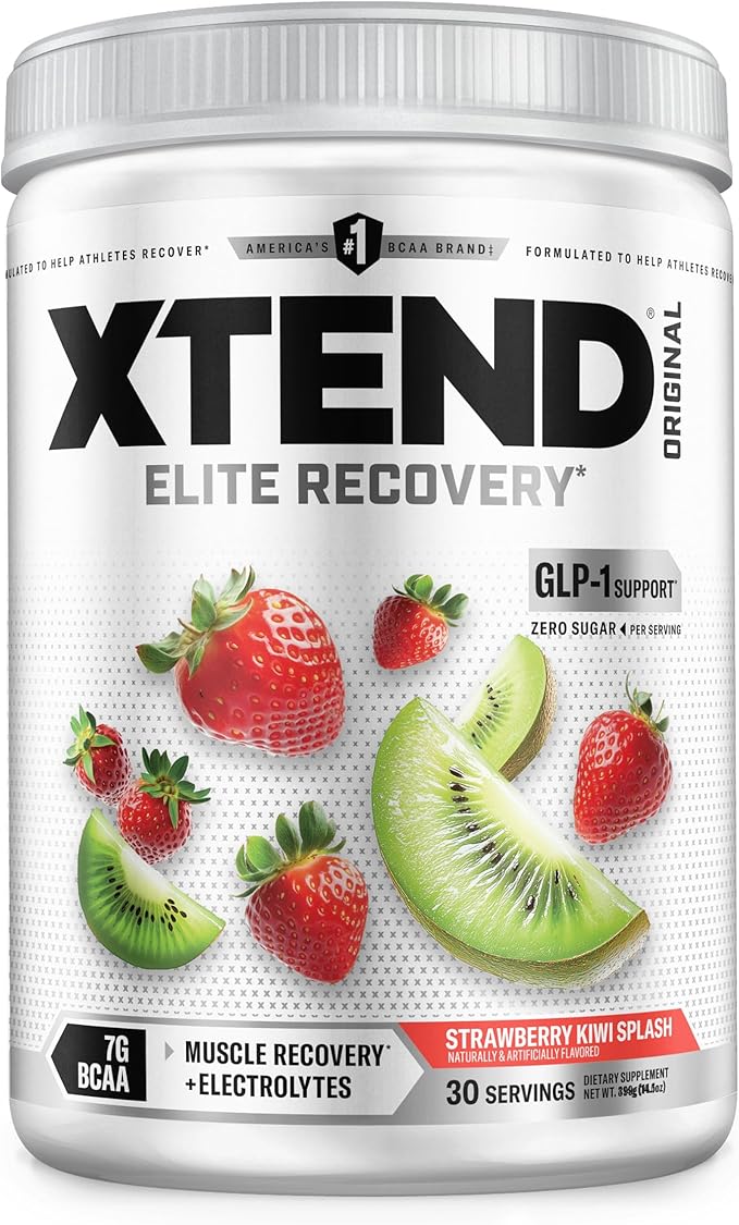 Xtend Original BCAA Powder 7g BCAAs and 2.5g L-Glutamine for Muscle Recovery Hydration and Lean Muscle Sugar Free Intra and Post Workout Drink with Electrolytes Strawberry Kiwi Splash 30 Servings