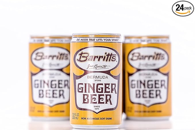 Barritt's Ginger Beer Original Ginger Beer Non-Alcoholic Soda Cocktail Mixer 7.5 fl oz Cans 24 Pack Mini Gluten Free
