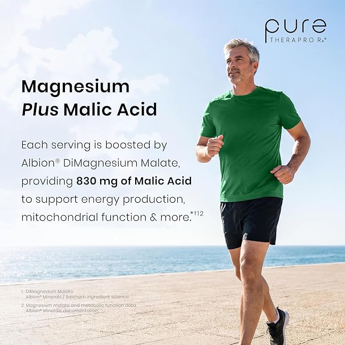 Pure TheraPro Rx Optimum Magnesium Lysinate Glycinate &amp Di-Magnesium Malate Made in USA | 2 Month Supply | Chelated for Maximum Absorption Supports Bone Health &amp Energy Non-GMO