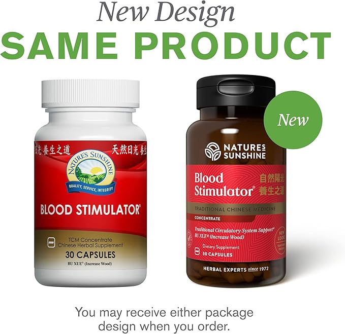 Nature's Sunshine Blood Stimulator TCM Concentrate 30 Capsules | Contains 18 Chinese Herbs That Support Blood Liver Glands and Circulation