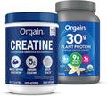 Orgain Creatine Monohydrate Powder 17.64 Oz (100 Servings) &amp Organic Vegan Protein Powder Vanilla 2.01lb Bundle - Muscle Growth &amp Recovery Support