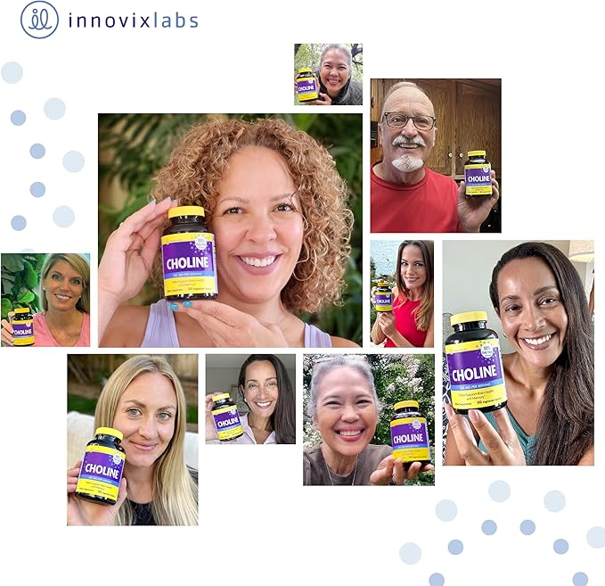 InnovixLabs Choline &amp Mood Probiotic Bundle Choline Bitartrate 550mg (100 Capsules) Mood Probiotic (60 Capsules). Supports Memory Mood Brain Health &amp Boost Cognitive.*