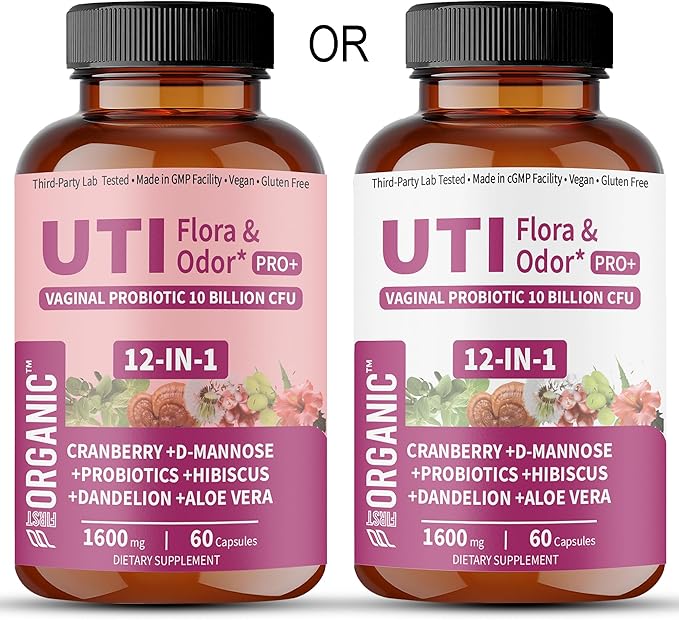 UTI Flora &amp Odor Pro+ &amp UTI Yeast &amp pH Pro+ | Pack of 2 | Vaginal Probiotics for Feminine Hydration &amp Freshness Support | Third-party Tested cGMP Facility Vegan Non-GMO Gluten-Free