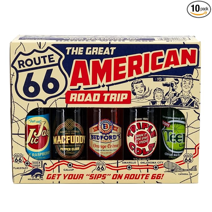 The Great American Road Trip Vintage Soda 10 Pack | 5 Flavors | Orca Beverage