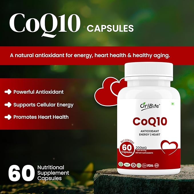 CoQ10 200mg 60 Veggie Capsules | Coenzyme Q10 Supplement for Cellular Energy &amp Heart Support | Antioxidant Support Formula | Ubiquinone Dietary Supplement (2)
