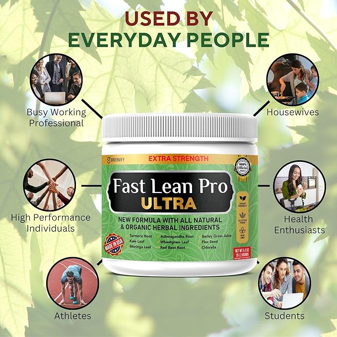 Fast Lean Pro Ultra Extra Strength Supplement with Organic Herbs Natural Ingredients 6.3 oz 28 Servings (5)