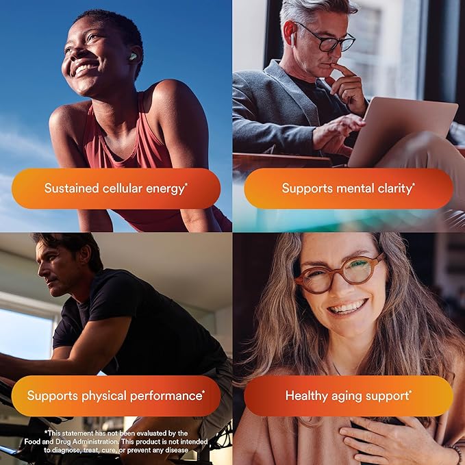 MitoQ NAD+ Dual Action Supplement | Niacin (Niacinamide) Nicotinamide Riboside (NR) Resveratrol &amp PQQ | Support Energy Focus &amp Healthy Aging | 60 Capsules