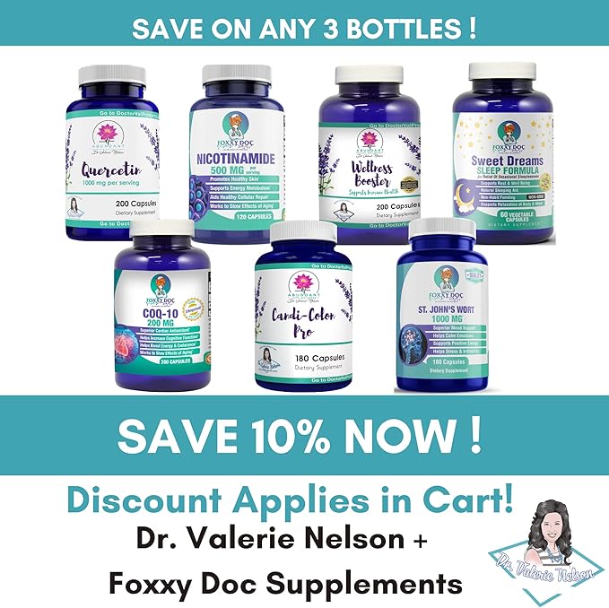 CoQ10 - Co-Enzyme Q10-200 mg -High Absorption - 400 mg per 2 caps - Non-GMO - Gluten Free - 200 Veg. Caps - Heart &amp Cellular Support - Made in USA by Foxxy Doc