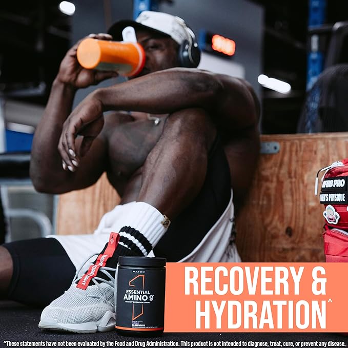 Rule 1 Proteins Essential Amino 9 – Recovery &amp Hydration Support with 7.5g of Essential Amino Acids + Electrolytes (30 Servings Blue Razz Lemonade)