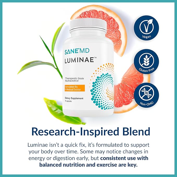 SANE MD Luminae 7-Keto DHEA Supplement – Supports Healthy Metabolic Set-Point &amp Daily Energy – NSF Certified – 15 Capsules