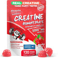 NSF Certified Creatine Gummy - Creatine Monohydrate Gummies 5000mg for Men &amp Women -120 Gummies Advanced Formula Muscle Strength Muscle Builder Energy Boost Pre-Workout Supplement-Strawberry