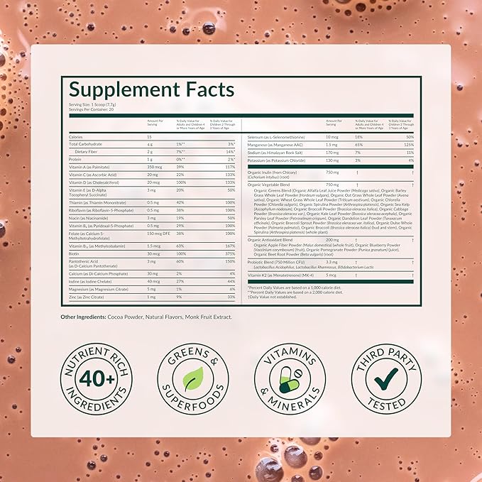 Beam Kids Multivitamin Powder – Kids Vitamins with Greens Probiotic &amp Prebiotic Immune Support for Children &amp Toddlers No Artificial Sweeteners For Picky Eaters 20 Servings Chocolate Chi