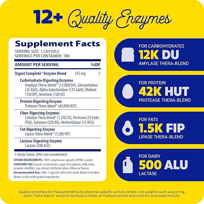 Enzymedica - Digest Complete Digestive Enzyme Formula 180 Capsules
