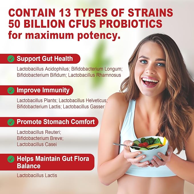NEVISS Probiotic + Prebiotic Gummies for Adults &amp Kids 4+ Sugar Free Chewable 50 Billion CFUs w/Fiber Vitamin B1 B2 D3 &amp Zinc for Digestive &amp Gut Health Boost Microflora Diversity 60