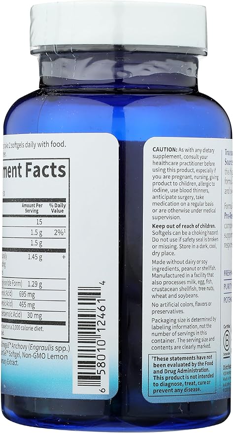 Garden of Life Dr. Formulated Advanced Omega Fish Oil - Lemon 1290mg EPA DHA + DPA in Triglyceride Form Single Source Omega 3 Supplement for Ultimate Brain &amp Heart Health Non-GMO 60 Softgels