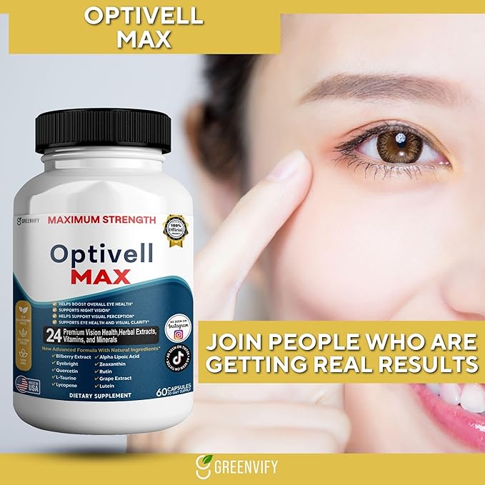 Optivell MAX Eye Health Supplement 24 Premium Vision Vitamins &amp Minerals 60 Capsules 30 Day Supply (5)