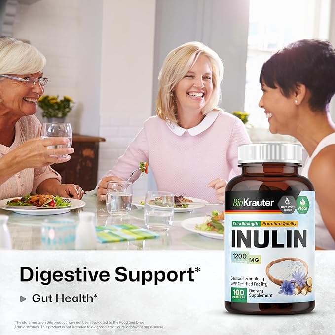 BIO KRAUTER Chicory Root 250 Capsules &amp Inulin 100 Capsules.