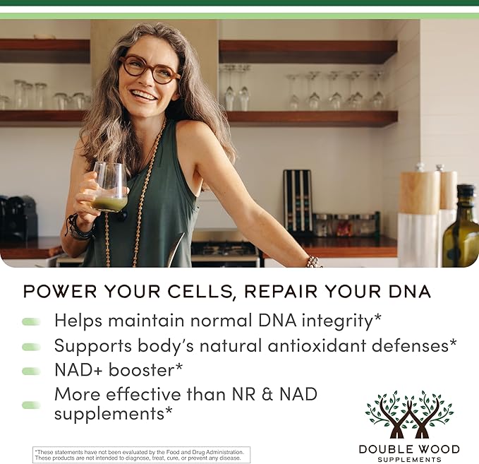NMNH (NMN Supplement Alternative) Only Clinically Studied Ingredient - Boosts NAD+ Levels for Anti Aging and Cell Regeneration by Double Wood (Pack of 2)