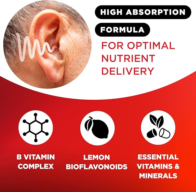 Lipo Flavonoid Ear Ringing - Doctor-Recommended for Ringing Ears – Clinically Proven Lemon Bioflavonoid Complex with Vitamins C B1 B2 B6 B12 &amp Calcium - 500 Caplets