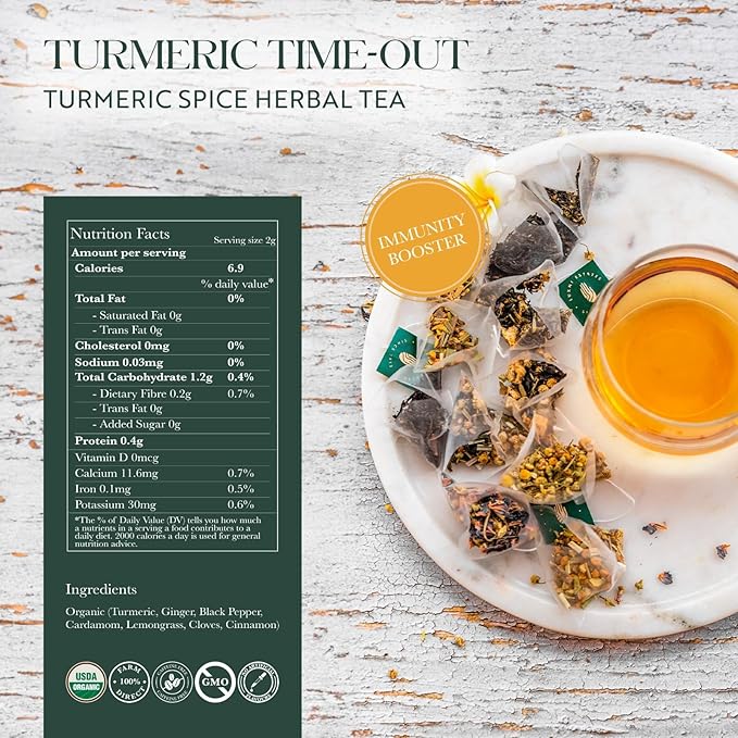 Luxmi Estates - Tea Set - All Day Wellness - 4 Packs with Valerian Ashwagandha Turmeric Ginger and Hibiscus Rose Tea | Gift for him | Gift for her